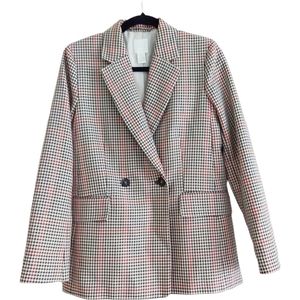 H&M Jackets Coats Hm Houndstooth Double Breasted Blazer